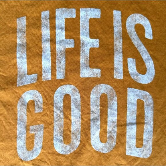 Life is Good  T Shirt XL Gold Short Sleeves Fall Halloween Dad Christmas Gift - Picture 4 of 12